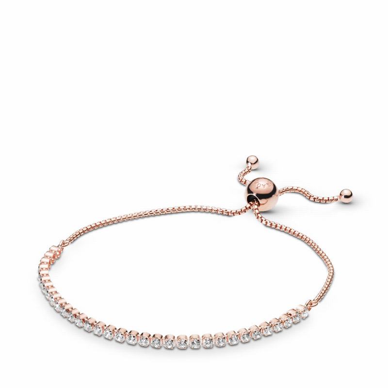 Pandora Rose™ Sparkling Strand Bracelet - Pandora Rose/Silicone/Cubic Zirconia - Canada | RL6008IB